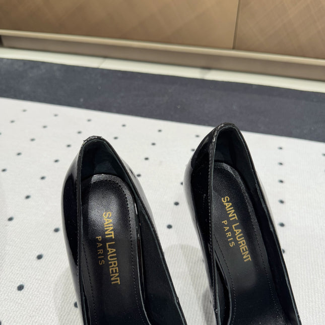 NORMA PUMPS IN BLACK GLOSSY SHEEPSKIN
