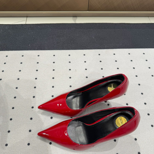 NORMA PUMPS IN RED GLOSSY SHEEPSKIN