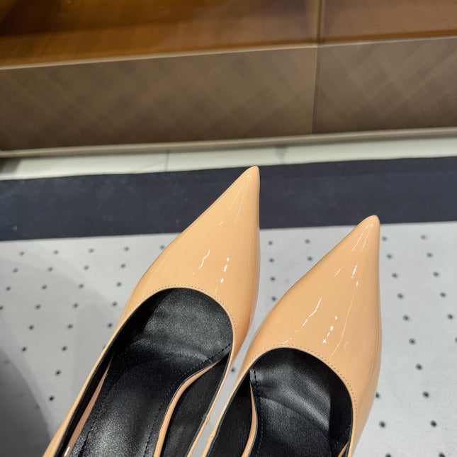 NORMA PUMPS IN BISQUE GLOSSY SHEEPSKIN