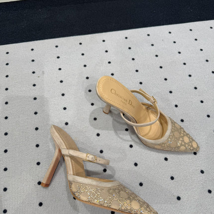 HIGH HEELS MULE IN CAMEL BEIGE LAMB SUEDE 10 CM