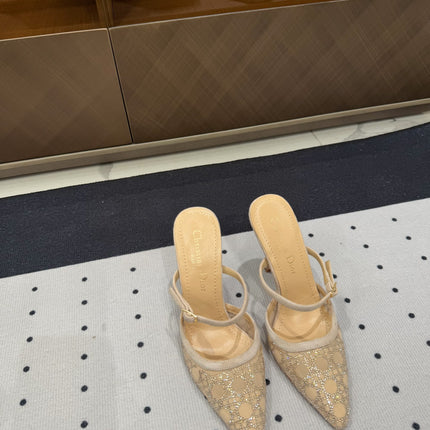 HIGH HEELS MULE IN CAMEL BEIGE LAMB SUEDE 10 CM