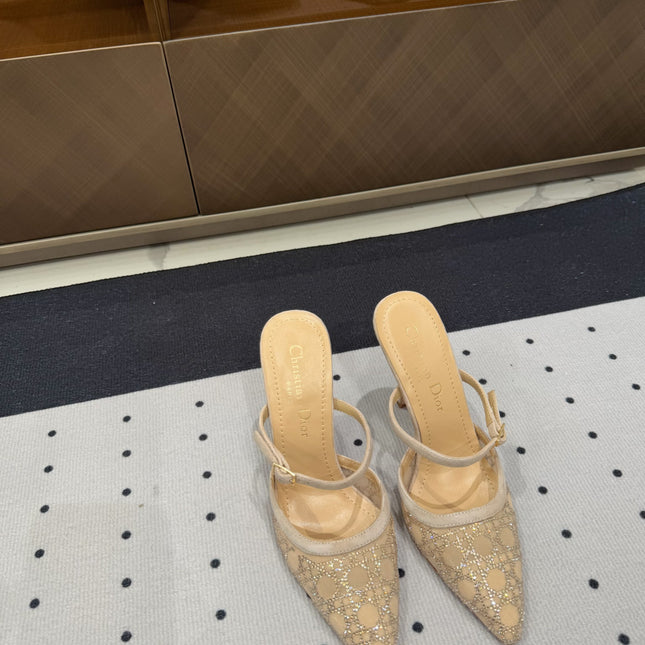 HIGH HEELS MULE IN CAMEL BEIGE LAMB SUEDE 10 CM