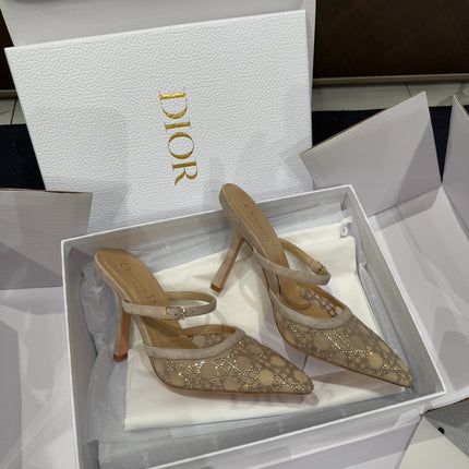 HIGH HEELS MULE IN CAMEL BEIGE LAMB SUEDE 10 CM
