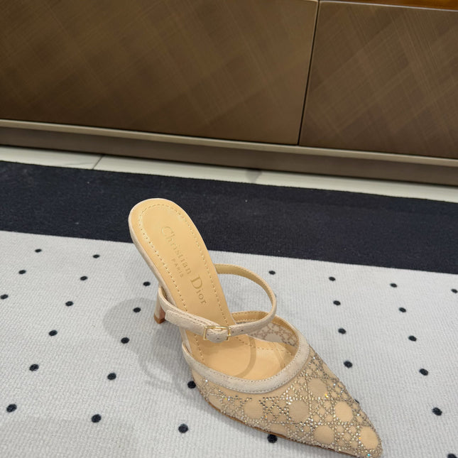 HIGH HEELS MULE IN CAMEL BEIGE LAMB SUEDE 10 CM