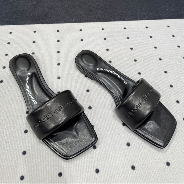 VY POOL SANDAL IN BLACK LAMBSKIN