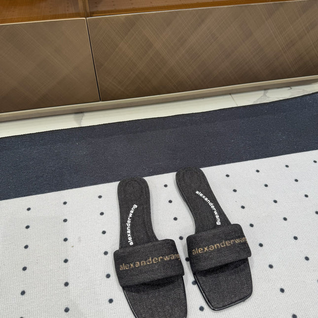 VY POOL SANDAL IN BLACK DENIM