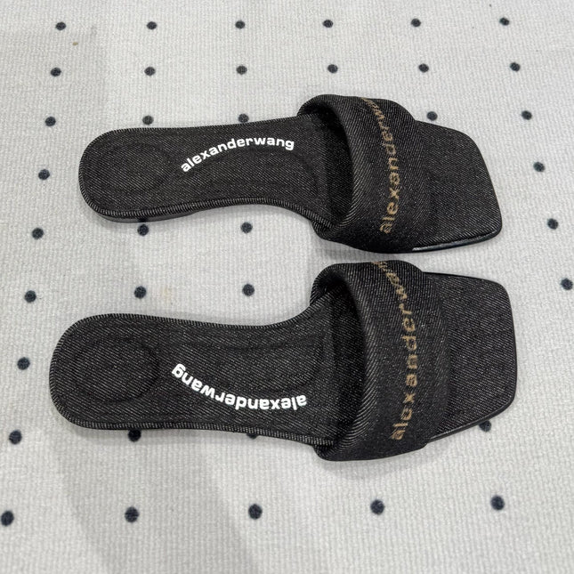 VY POOL SANDAL IN BLACK DENIM