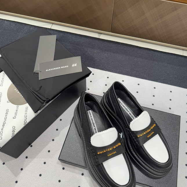 CARTER PLATFORM LOAFER 75MM IN WHITE MIX BLACK COWHIDE