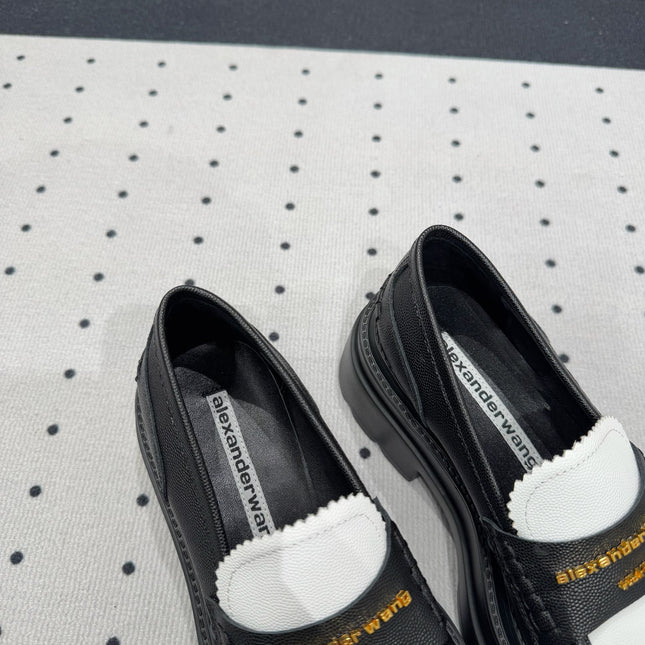 CARTER PLATFORM LOAFER 75MM IN WHITE MIX BLACK COWHIDE