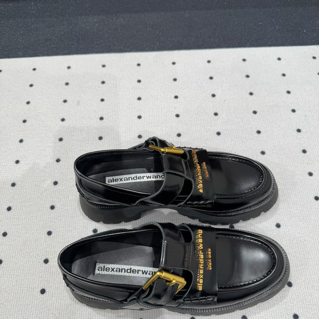 CARTER MID-HEEL LOAFER 55MM IN BLACK CALFSKIN