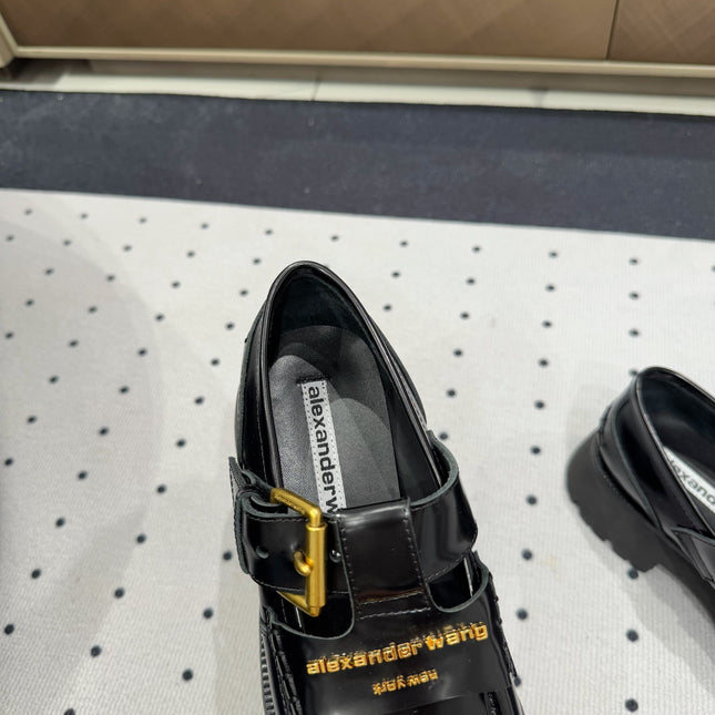 CARTER MID-HEEL LOAFER 55MM IN BLACK CALFSKIN