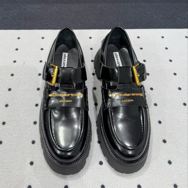 CARTER MID-HEEL LOAFER 55MM IN BLACK CALFSKIN