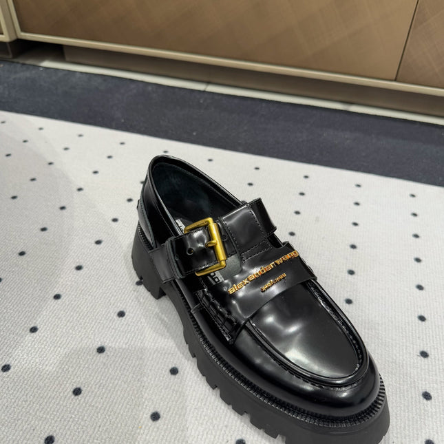 CARTER MID-HEEL LOAFER 55MM IN BLACK CALFSKIN