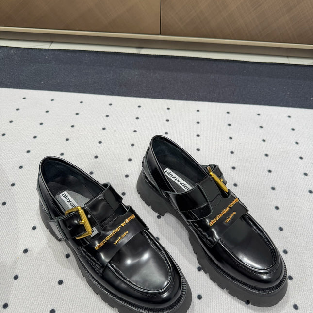 CARTER MID-HEEL LOAFER 55MM IN BLACK CALFSKIN