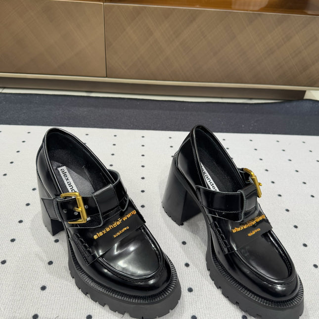 CARTER HIGH-HEEL LOAFER 85MM IN BLACK CALFSKIN