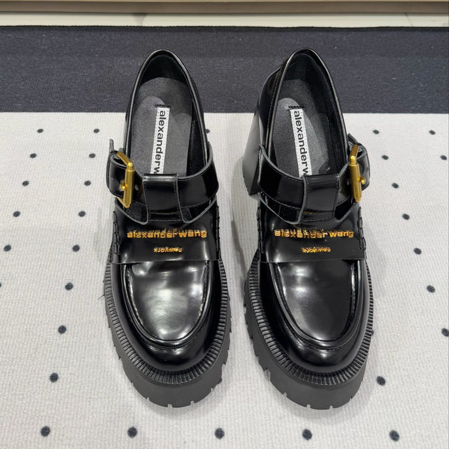 CARTER HIGH-HEEL LOAFER 85MM IN BLACK CALFSKIN