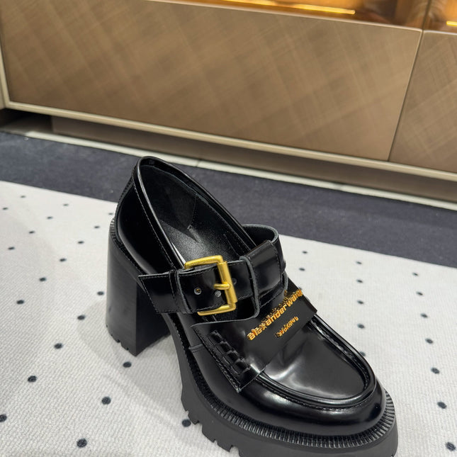 CARTER HIGH-HEEL LOAFER 85MM IN BLACK CALFSKIN