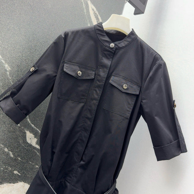 Loewe 25 Shirt Dress Black Cotton