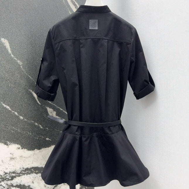 Loewe 25 Shirt Dress Black Cotton