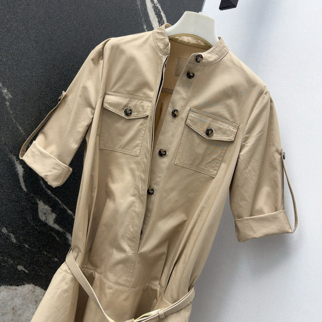 Loewe 25 Shirt Dress Beige Cotton