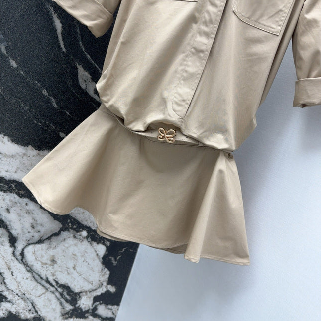 Loewe 25 Shirt Dress Beige Cotton