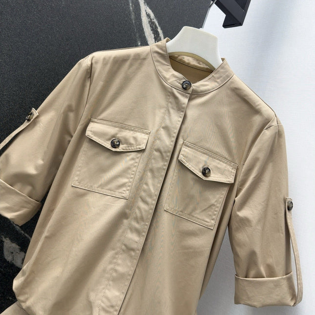 Loewe 25 Shirt Dress Beige Cotton