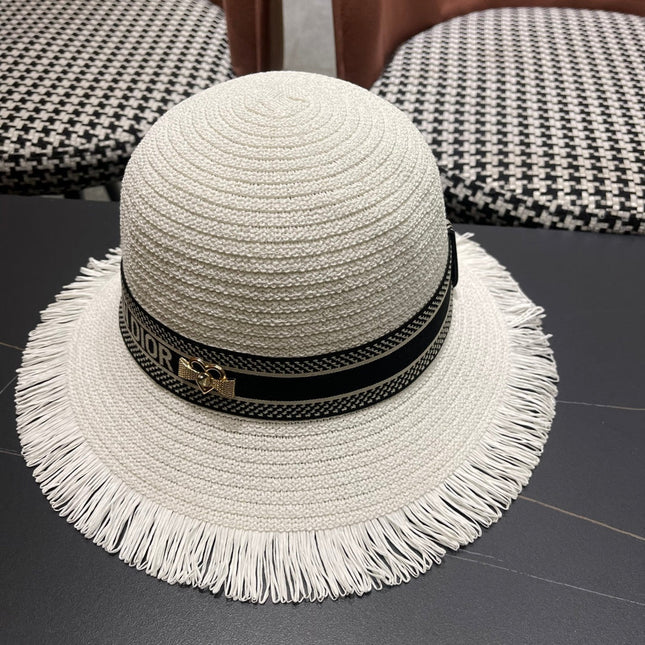 BUCKET HAT IN WHITE RAFFIA 653604