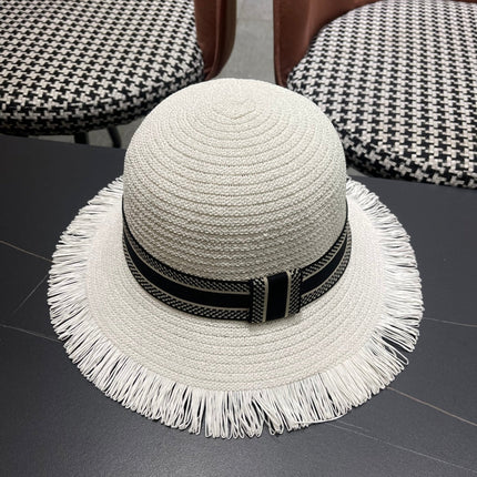 BUCKET HAT IN WHITE RAFFIA 653604