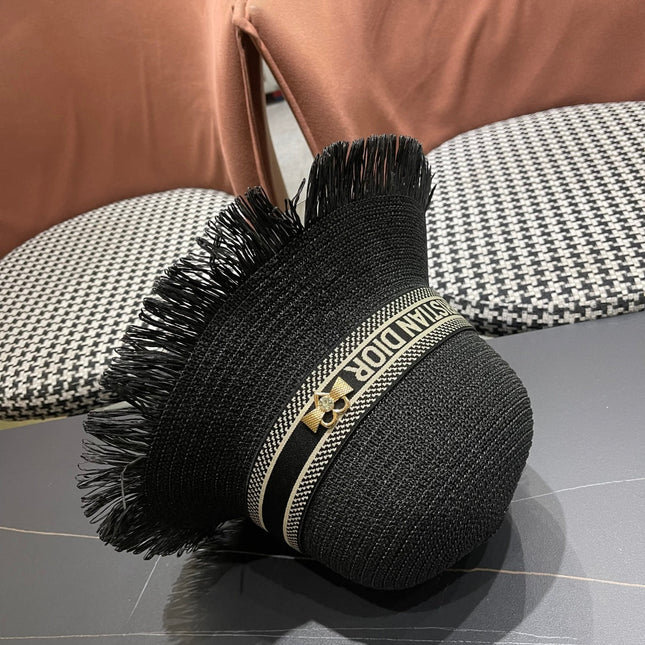 BUCKET HAT IN BLACK RAFFIA 653606