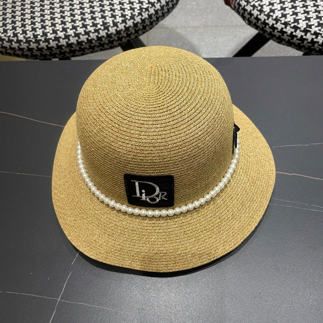 BUCKET HAT IN BEIGE RAFFIA MIX PEARL 653619