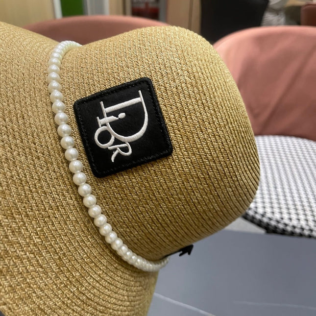 BUCKET HAT IN BEIGE RAFFIA MIX PEARL 653619