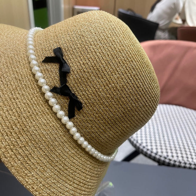 BUCKET HAT IN BEIGE RAFFIA MIX PEARL 653619