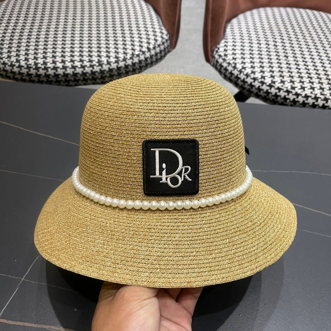 BUCKET HAT IN BEIGE RAFFIA MIX PEARL 653619