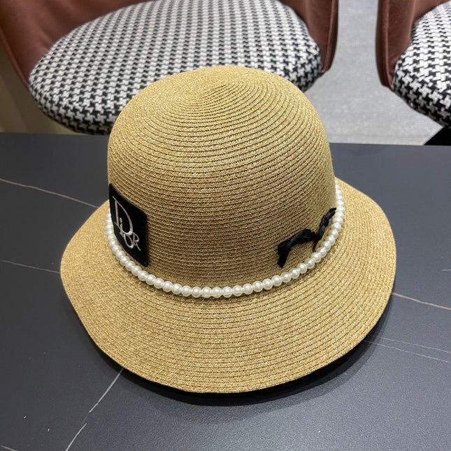BUCKET HAT IN BEIGE RAFFIA MIX PEARL 653619