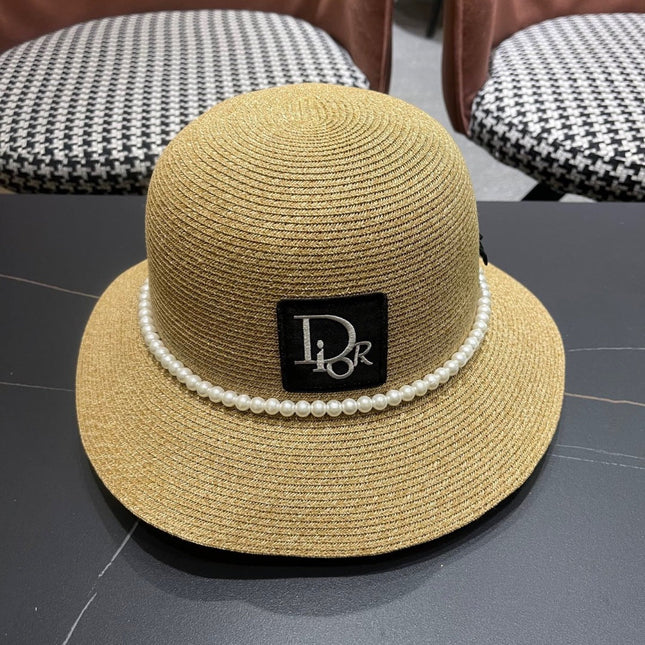 BUCKET HAT IN BEIGE RAFFIA MIX PEARL 653619