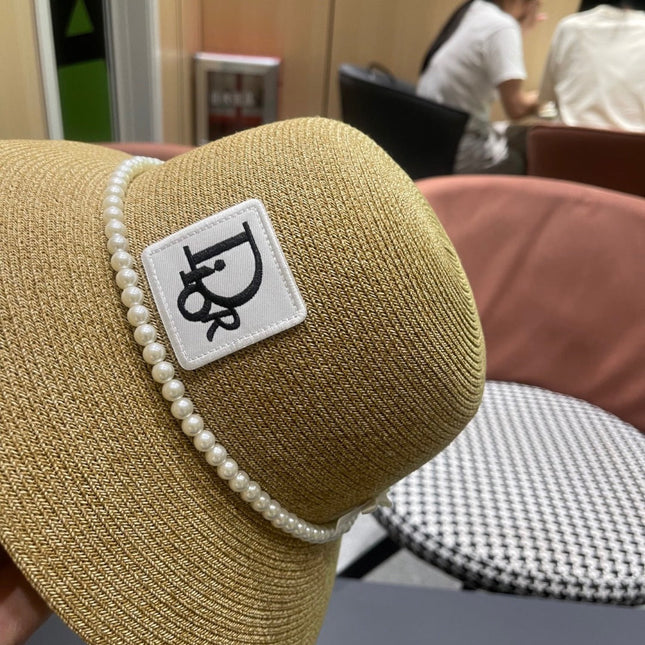 BUCKET HAT IN BEIGE RAFFIA MIX PEARL