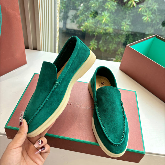 LP LOAFERS 25S IN TEAL GREEN CASHMERE
