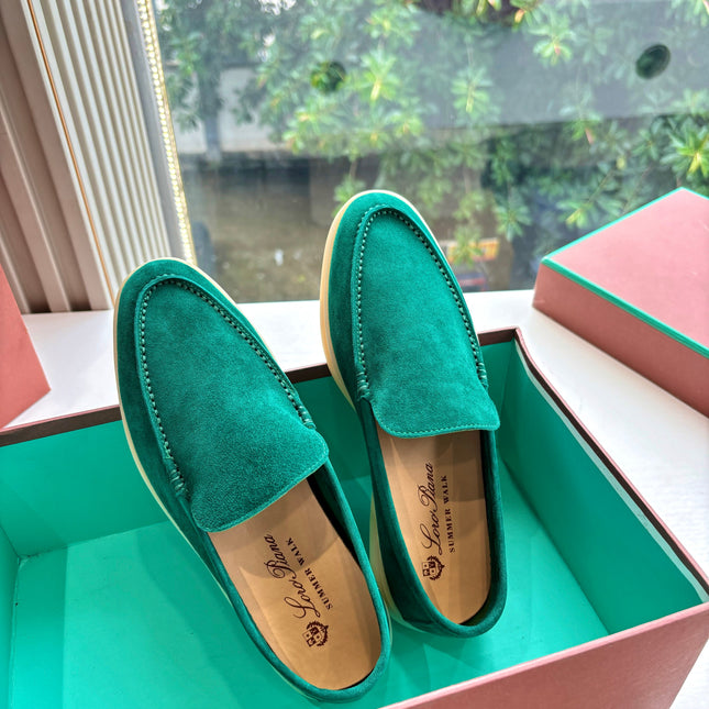 LP LOAFERS 25S IN TEAL GREEN CASHMERE