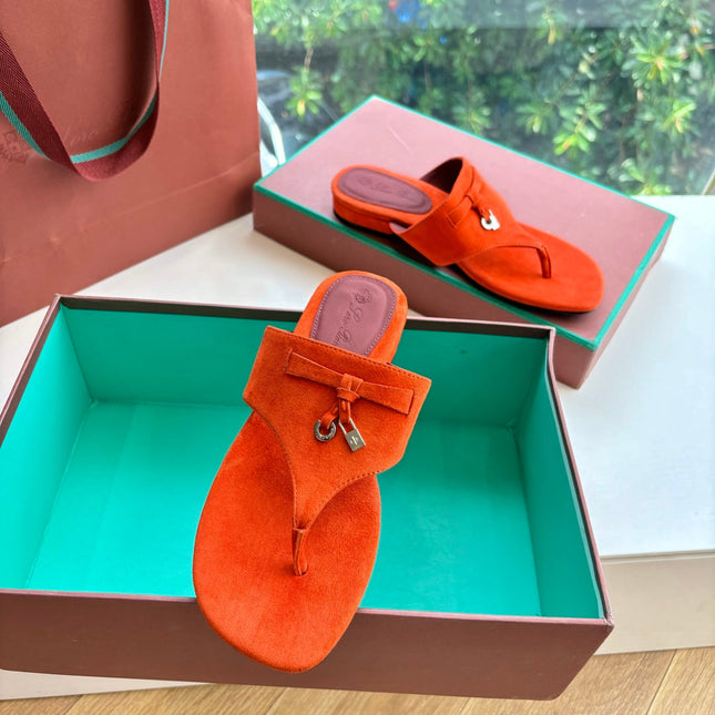 LP THONG SANDALS 25S IN ORANGE SUEDE