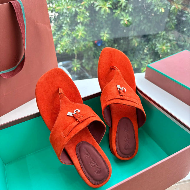 LP THONG SANDALS 25S IN ORANGE SUEDE