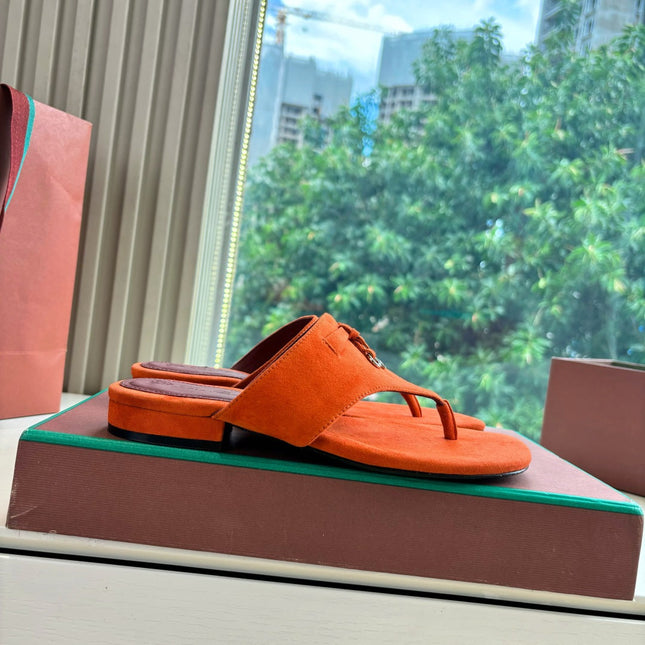 LP THONG SANDALS 25S IN ORANGE SUEDE