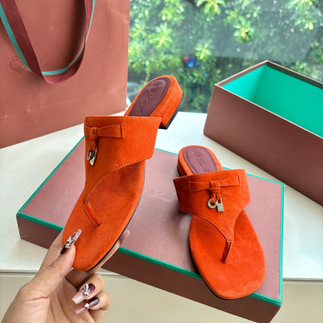 LP THONG SANDALS 25S IN ORANGE SUEDE