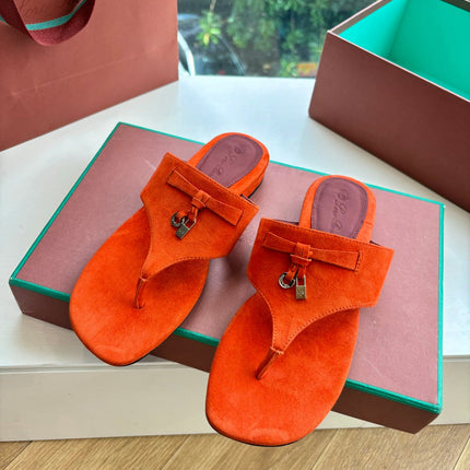 LP THONG SANDALS 25S IN ORANGE SUEDE