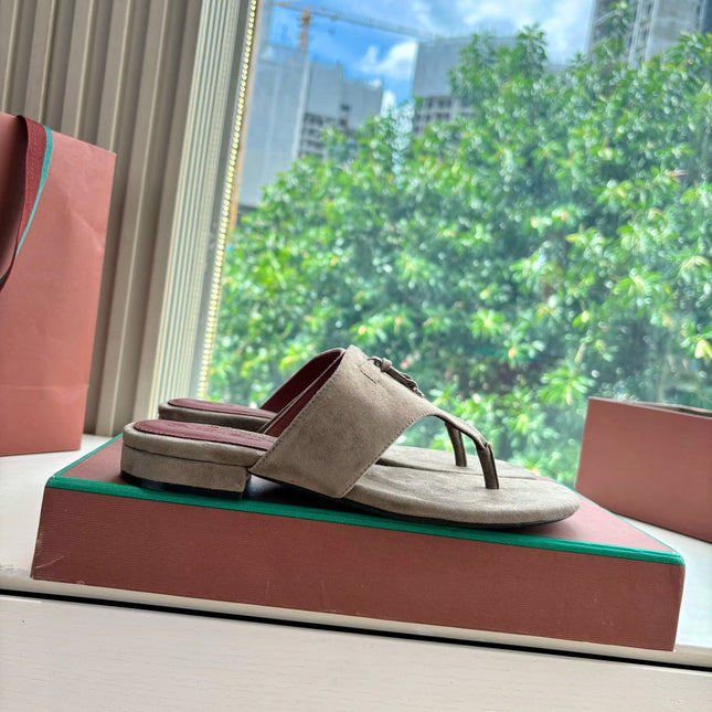 LP THONG SANDALS 25S IN STONE BROWN SUEDE