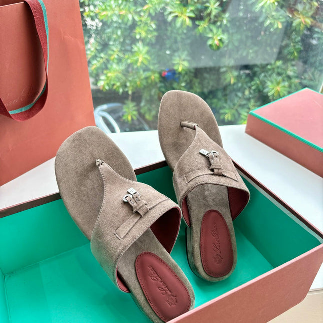 LP THONG SANDALS 25S IN STONE BROWN SUEDE