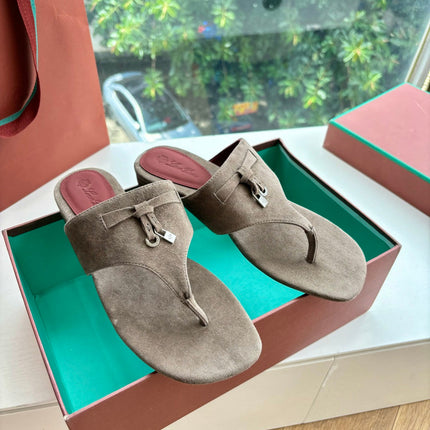 LP THONG SANDALS 25S IN STONE BROWN SUEDE