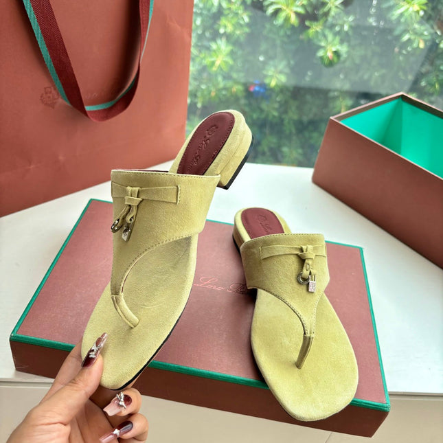 LP THONG SANDALS 25S IN PASTEL YELLOW SUEDE