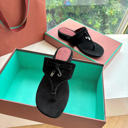 LP THONG SANDALS 25S IN BLACK SUEDE