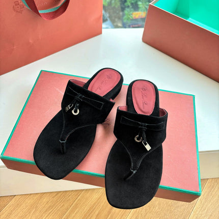 LP THONG SANDALS 25S IN BLACK SUEDE