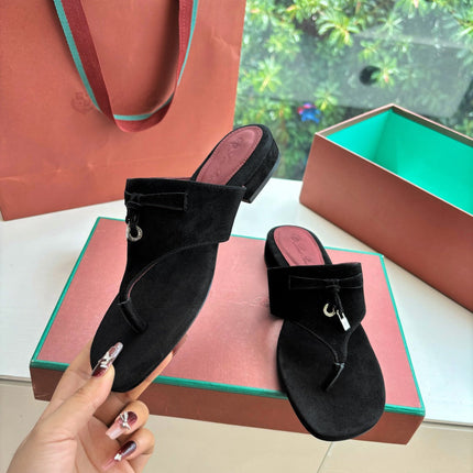 LP THONG SANDALS 25S IN BLACK SUEDE